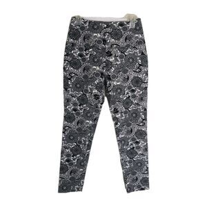 Lysse Ankle Pants Women Small Floral Stretch Black Gray Business Casual Office